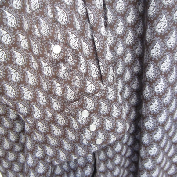 Roper Men's Western Long Sleeve Brown Paisley 5XLT Pearl Button Shirt - Picture 5 of 5